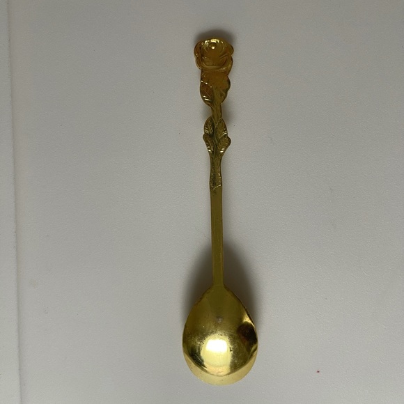 Vintage Gold Toned Rose Spoon - Picture 2 of 4